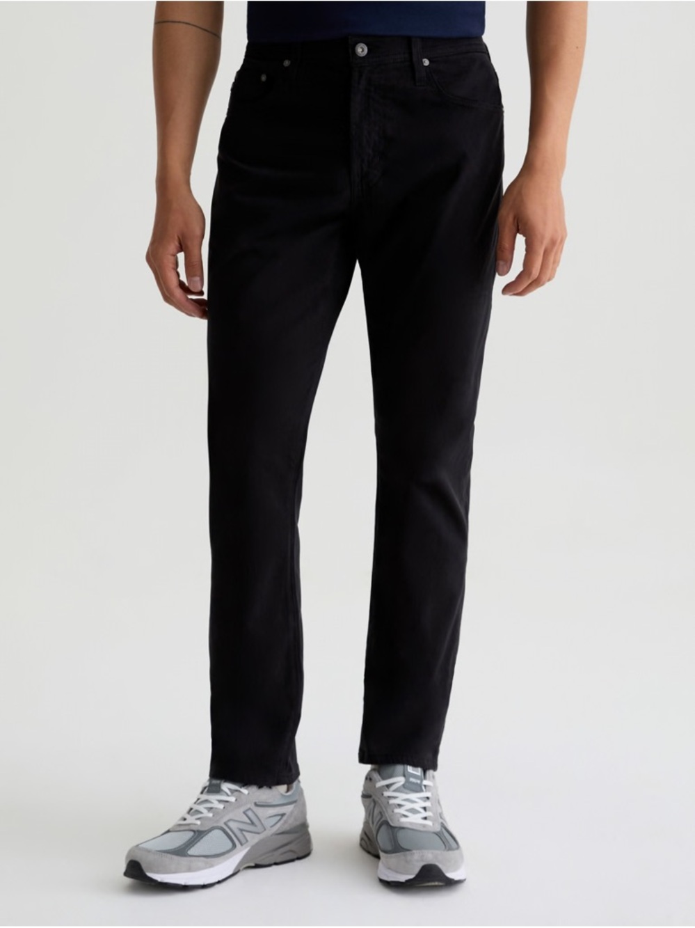 AG Jeans Everett SUD Pant Sueded Sateen Slim Straight Super Black